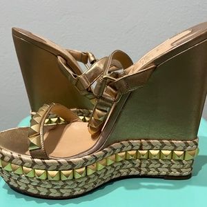 Authentic Christian Louboutin Gold Platform Shoes